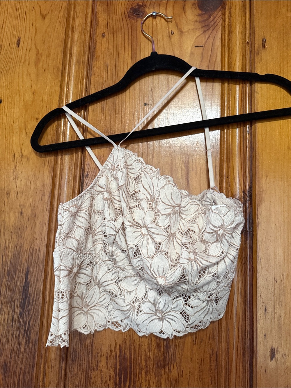 aerie Ivory Lace Floral Bralette
